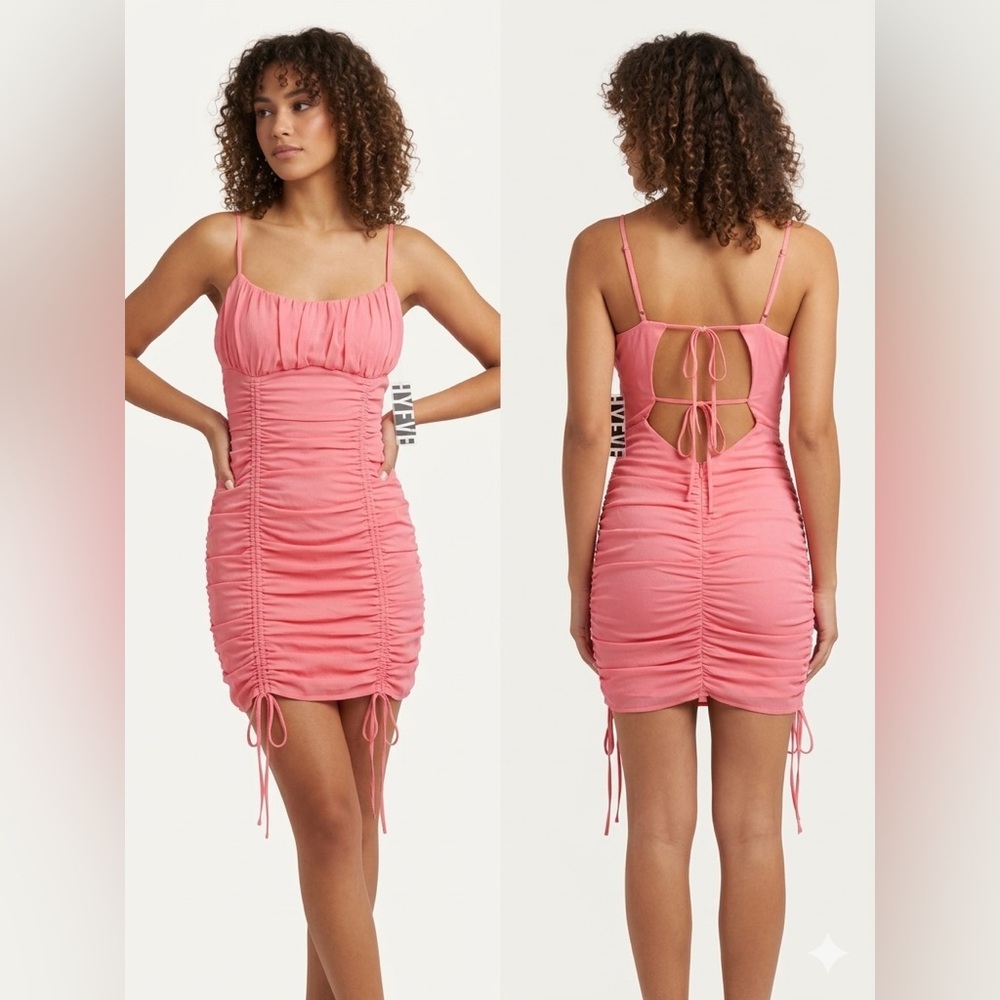 Elegant Pink Ruched Dress brand new size small new with tags brand HYFVE